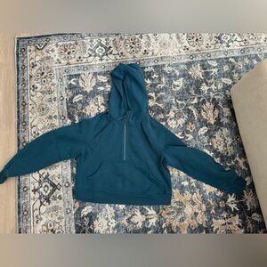 Lululemon Scuba Oversized Half-Zip Cropped Hoodie Sea Blue Size XS/S